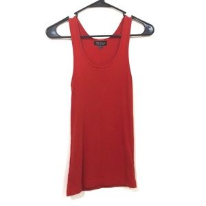 TOP SHOP Women's Red Tank Top Ribbed Small 4